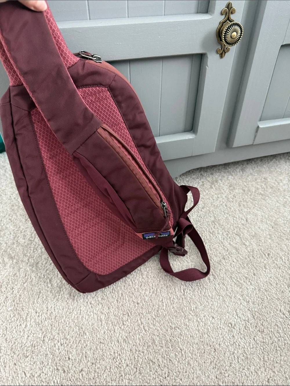Patagonia Maroon Sling Pack with Front Straps - Picture 2 of 5